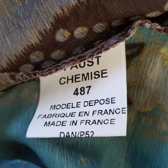 Vintage Flare Sleeve Sheer Lace Tunic Made in France Floral Fall Boho Top L/XL - Picture 12 of 15